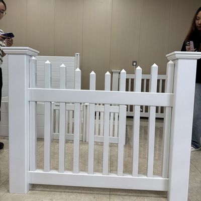 8ft Wide White Clean Design PVC Picket Fence Durable Fire Retardant