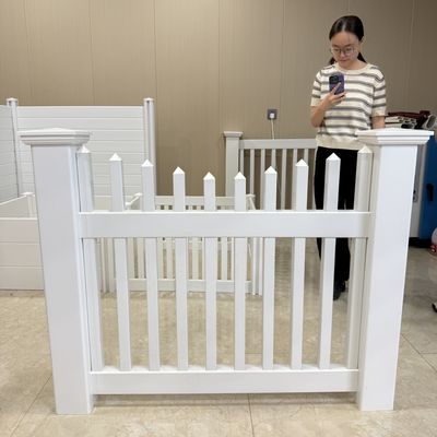 8ft Wide White Clean Design PVC Picket Fence Durable Fire Retardant