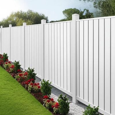 Easy Install PVC 6 Ft White Vinyl Privacy Fence Waterproof UV Resistant