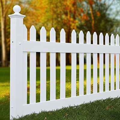 Modern White Pvc Fence Pickets 1.2m Height 2.4m Width High Temp Resistance