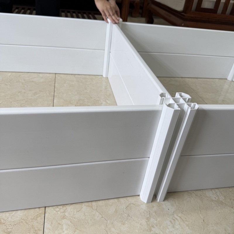 White Raised PVC Planter Box Comfortable Height Rot Resistant