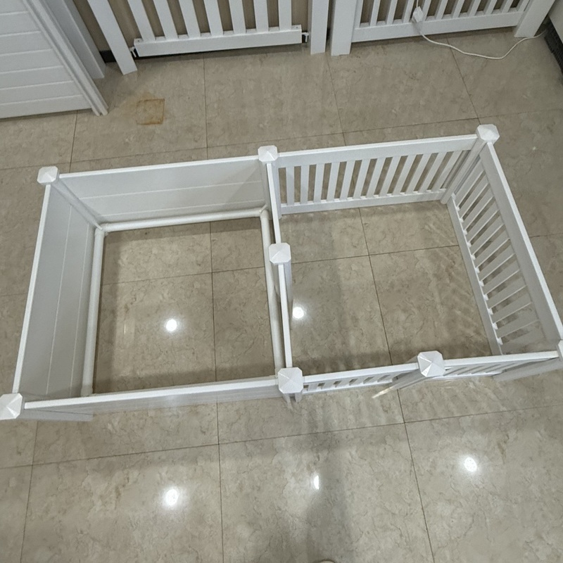 PVC Dog Whelping Box 80cm X 80cm X 46cm White Temporary Pet Fence