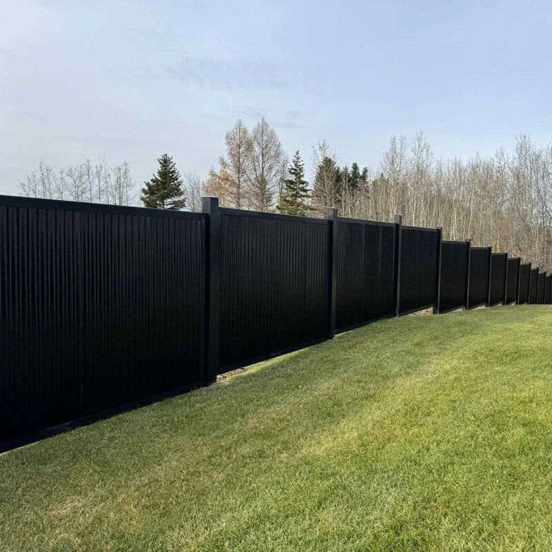 Weather Resistant PVC Privacy Fence Easy To Clean Black 2.4m Vinyl Boards