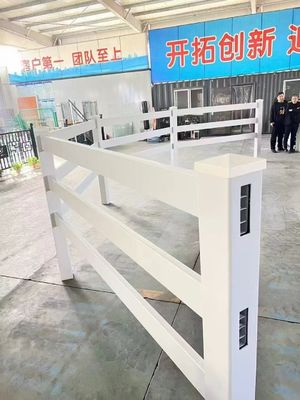 100% PVC 3 Rail White Vinyl Horse Fence safety Vinyl Ranch Rail Fence