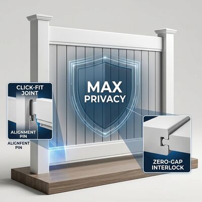 White PVC Privacy Fence for Backyard Privacy and Property Boundaries